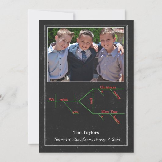 文法的に図式化されたメリークリスマスキャロル シーズンカード (正面)