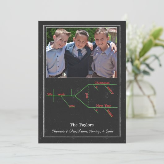 文法的に図式化されたメリークリスマスキャロル シーズンカード (スタンド正面)