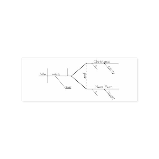 文法的に図式化されたメリークリスマス ラバースタンプ (インプリント)