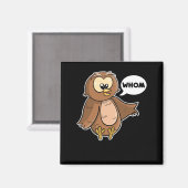 文法警察おもしろいフクロウ誰が英語先生 マグネット (正面/裏面)