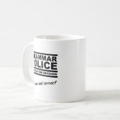 文法警察おもしろマグカップ コーヒーマグカップ (正面左)