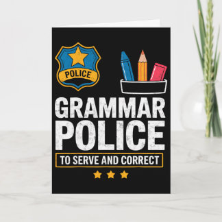 文法警察が奉仕し正す 英語教師 カード