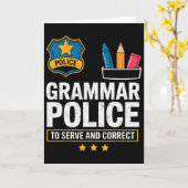 文法警察が奉仕し正す 英語教師 カード (黄色い花)