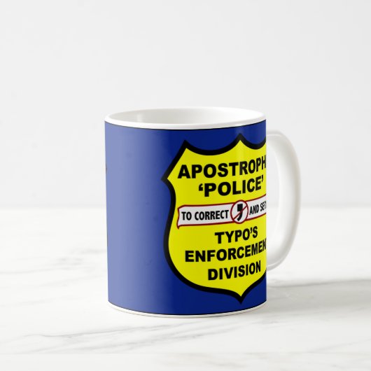 文法警察のアポストロフィーのマグ コーヒーマグカップ (正面右)