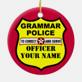 文法警察のカスタマイズ可能なオーナメント セラミックオーナメント (裏面)