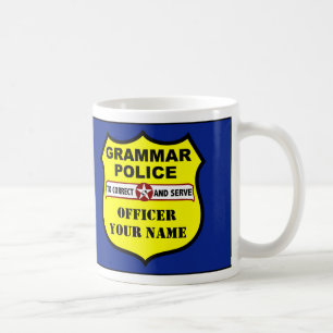 文法警察のカスタマイズ可能なマグ コーヒーマグカップ