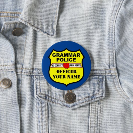 文法警察のカスタマイズ可能な先生ボタン 缶バッジ (インサイチュ)