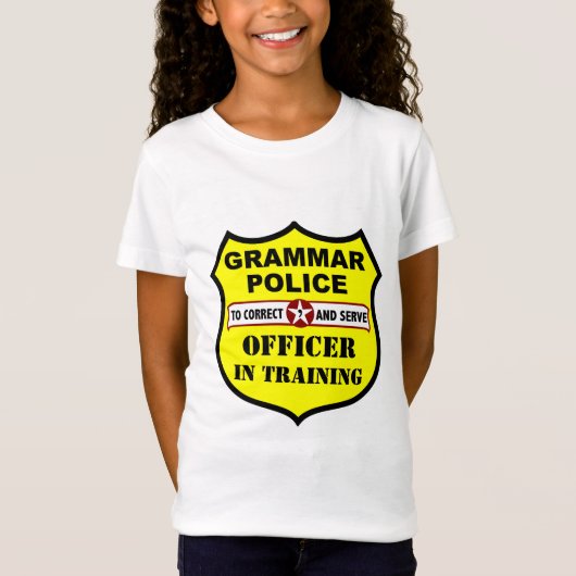 文法警察のカスタマイズ可能な子供のティー Tシャツ (正面)