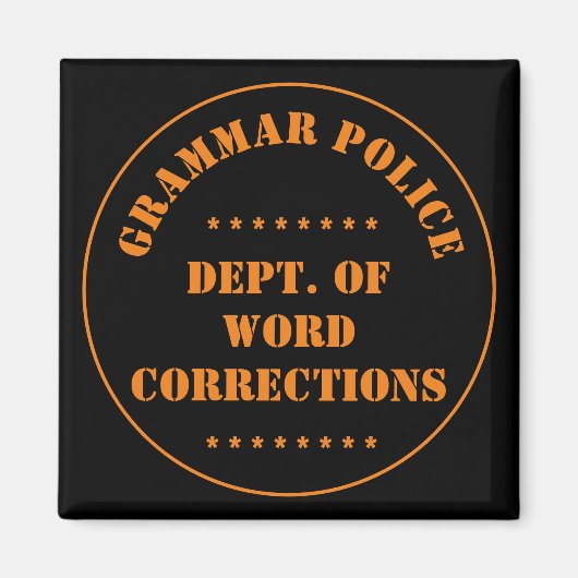 文法警察のユーモア マグネット (正面)