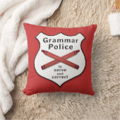 文法警察は記章を付けます クッション (ブランケット)