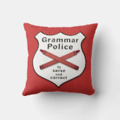 文法警察は記章を付けます クッション (裏面)