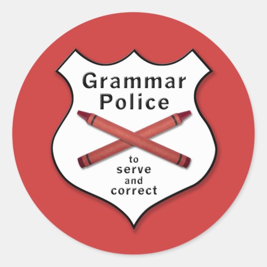 文法警察バッジ ラウンドシール (正面)