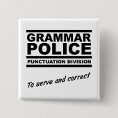 文法警察ボおもしろいタン 缶バッジ (正面)