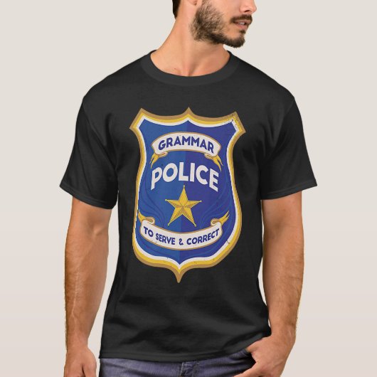 文法警察英語先生生徒正Pu Tシャツ (正面)
