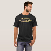 文法 – 男性の基本的な黒いTシャツ Tシャツ (正面フル)