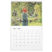 文献の有名な女性 カレンダー (3月 2026)