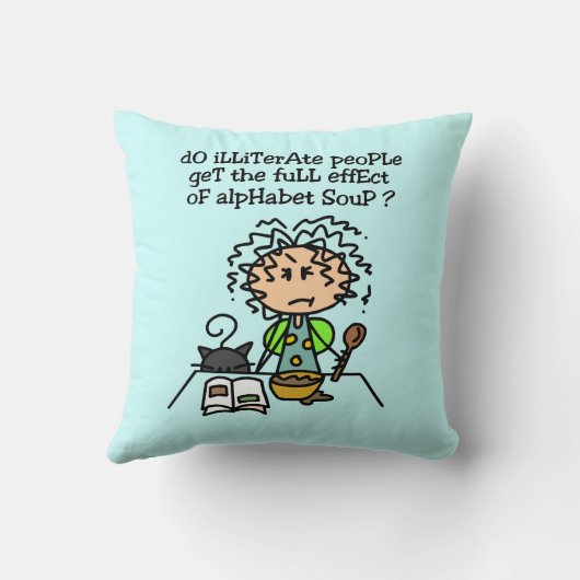 文盲の人々のユーモア クッション (裏面)