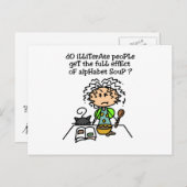 文盲の人々のユーモア ポストカード (正面/裏面)