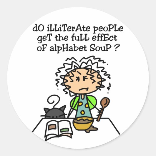 文盲の人々のユーモア ラウンドシール (正面)