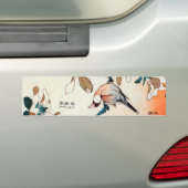 文鳥とコブシ・北斎・ジャワ・スパローと小節・北斎 バンパーステッカー (車上)