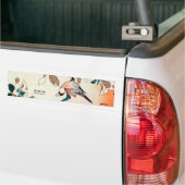 文鳥とコブシ・北斎・ジャワ・スパローと小節・北斎 バンパーステッカー (トラック上)