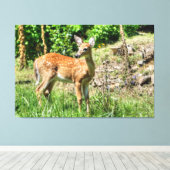 斑付き子鹿 キャンバスプリント (インサイチュ (ウッドフロア))