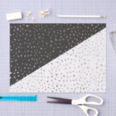 斑入りのばら色の金ゴールドは幾何学的な白黒ではげます 薄葉紙 (クラフト)