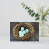 斑入りのイースターエッグは鳥の巣の写真を実在します シーズンポストカード (スタンド正面)