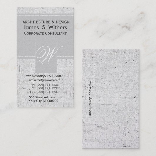 斑入りの挨りだらけの麻布Antiqued老化させた最初の名前 名刺 (正面/裏面)