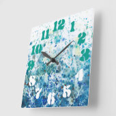 斑入りの海I スクエア壁時計 (傾斜)