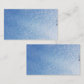 斑入りの白い雲の青空の飛行機 名刺 (正面/裏面)