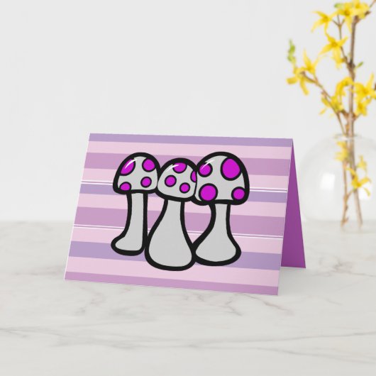 斑入りキノコ カード (黄色い花)