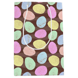 斑入りキャンディイースターエッグパターン ミディアムペーパーバッグ