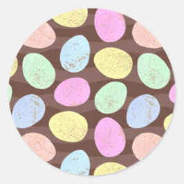 斑入りキャンディイースターエッグパターン ラウンドシール