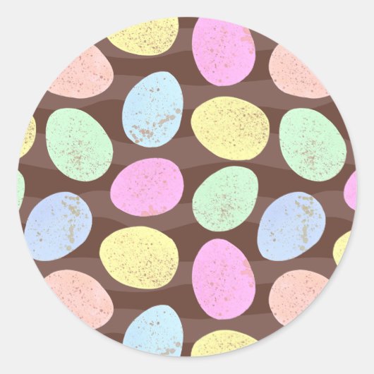 斑入りキャンディイースターエッグパターン ラウンドシール (正面)