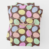 斑入りキャンディイースターエッグパターン ラッピングペーパーシート (インサイチュ)