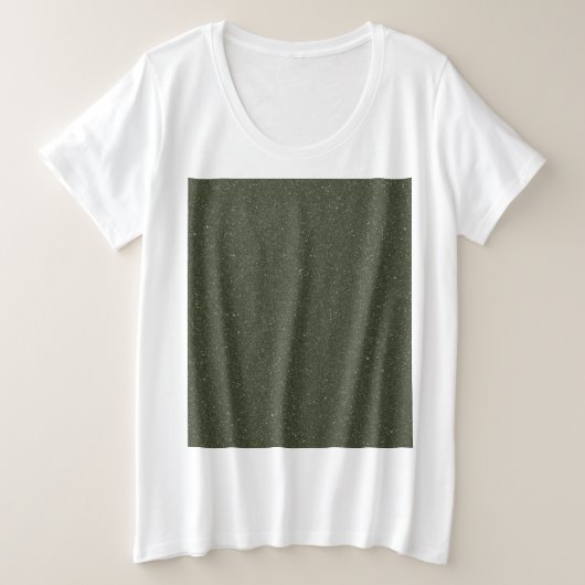 斑入りコケ緑ミニマリストティー – カスタマイズ可能 プラスサイズTシャツ (デザイン正面)