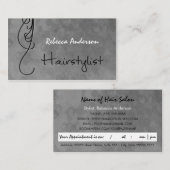 斑入りシルバーヘアスタイリストアポイントメントアラーム 予約カード (正面/裏面)