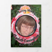 斑入りピンクイエローローズフローラ写真 三つ折り案内状 (カバー)