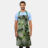 斑入りモザイク葉植物 エプロン (着用した状態)