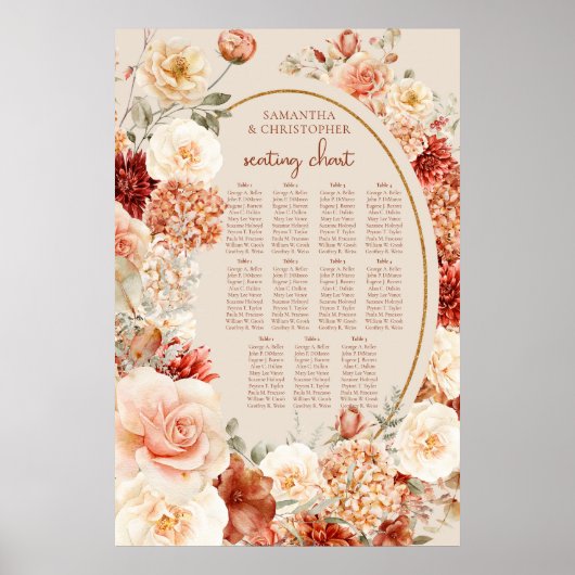 斑入り秋フローラさびアイボリー赤面セージ ポスター (正面)