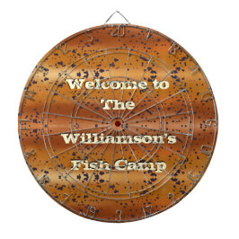 斑入り茶マス柄ファミリー魚キャンプ ダーツボード