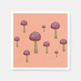斑入り赤と白キノコ スタンダードカクテルナプキン
