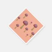 斑入り赤と白キノコ スタンダードカクテルナプキン (角)