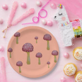 斑入り赤と白キノコ ペーパープレート (パーティー)