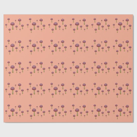 斑入り赤と白キノコ ラッピングペーパー (フラット)