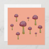 斑入り赤と白キノコ 招待状 (正面/裏面)