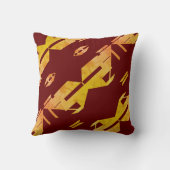 斑入り金ゴールドオレンジのバーガンディ対角アートモチーフ クッション (裏面)