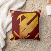 斑入り金ゴールドオレンジオンブルゴーニュ抽象デザイン クッション (ブランケット)