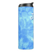 斑入り青フローラデイジー花パーソナライズされた タンブラー (回転左)